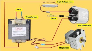 Wire Connection Of Microwave Oven Transformer and Capacitor