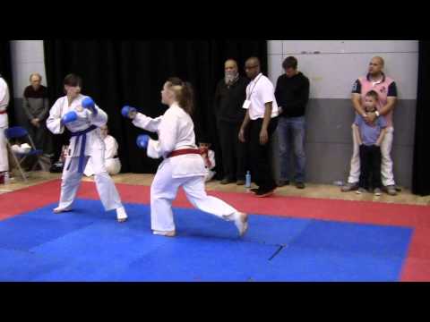 Paula Emeny - Kumite 2nd Round - GKR National Championships 2013