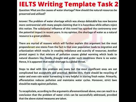 IELTS Writing task- With template