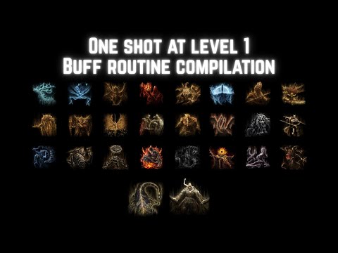 All main bosses One Shot at Level 1 -  Buff Routine Compilation - Elden Ring
