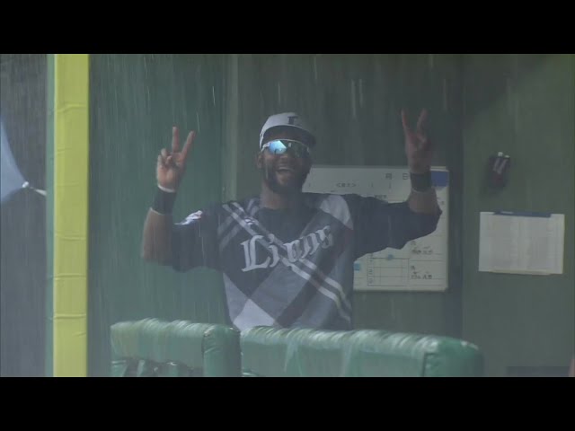 【ファーム】ライオンズ・コルデロ ゲリラ雷雨でコールドにも陽気な笑顔でファンサービス!!  2024年7月6日 埼玉西武ライオンズ 対 読売ジャイアンツ