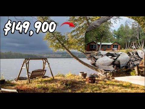 Off Grid Maine Lakefront Cabin for $149K  265 Ft Private Waterfront Retreat