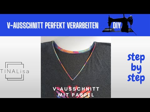 V-Ausschnitt  mit Paspel