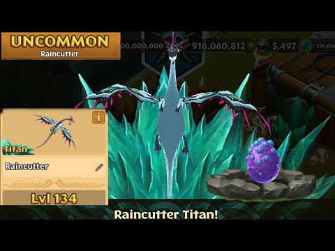Raincutter Max Level 134 Titan Mode - Uncommon Dragon - Dragons:Rise of Berk