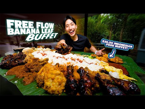 $38.50 UNLIMITED Banana Leaf Buffet! | AUTHENTIC Indonesian Street Food Buffet in Singapore!