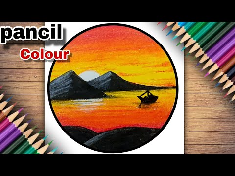 Step-by-Step Draw a Stunning Sunset with Colored Pencils (Easy Tutorial) 🌅