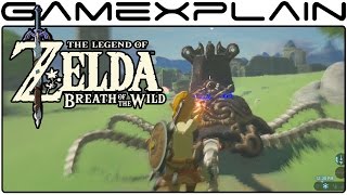 Zelda: BotW Switch - Dropping onto a Wild Horse & Guardian Battle Gameplay