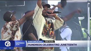 Hundreds celebrating Juneteenth in Downtown Detroit