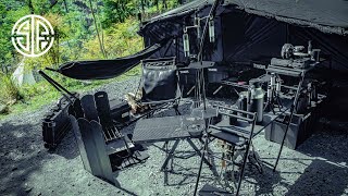 【キャンプ4K】#41 ブラックキャンプ！新しい無骨キャンプギア引っ提げて泊まりで最高の時間を過ごす🏕【ミニマルワークス・ジャックシェルター】【5050workshopミニマライト】スティックターボ