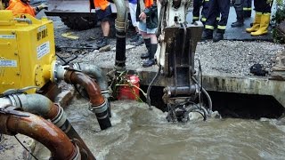 preview picture of video 'Baustelle in Eiserner Ortsmitte nach Unwetter geflutet (NRW)'