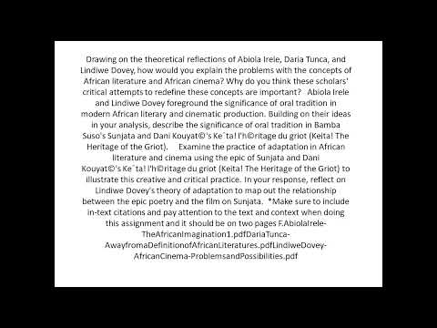 Drawing on the theoretical reflections of Abiola Irele, Daria Tunca, and Lindiwe Dovey