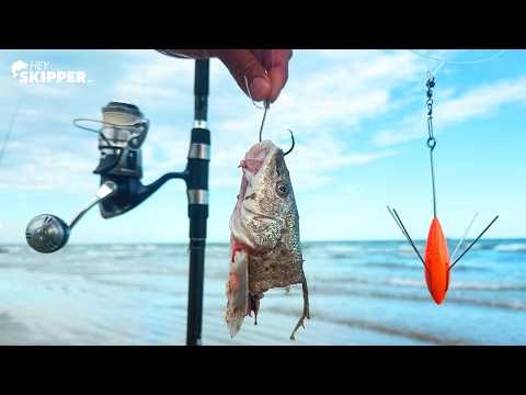 Fishing a Secluded Beach Using ONLY What I Catch as Bait- Galveston Texas