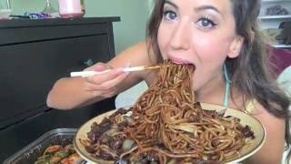 BLACK BEAN NOODLES MUKBANG! (Eating Show) JAJANGMYEON