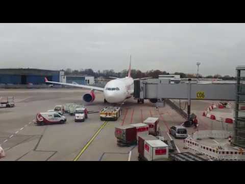 Air Berlin Airbus A330-223 Pushback and Taxi at Düsseldorf International Airport