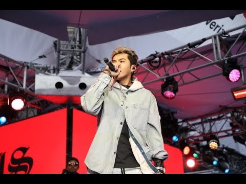 Chinese singer-actor Kris Wu performed at the Super Bowl Live Concert