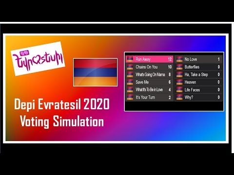 Depi Evratesil 2020 | Voting Simulation | 60 Youtubers Votes | Eurovision 2020 Armenia