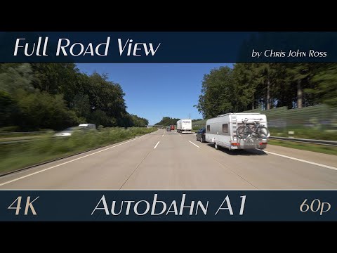 Autobahn (A1), Germany: RP Ohlendiek - Ahrensburg - Bargteheide - 4K (2160p/60p) Ultra HD