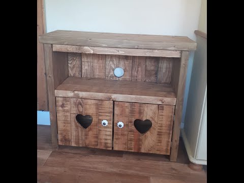 TV Table made out of timber and pallet wood, solid, bespoke tv table.