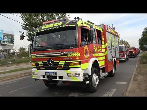 Caravana de Bomberos Voluntarios de General Rodríguez + Policía Bonaerense en emergencia