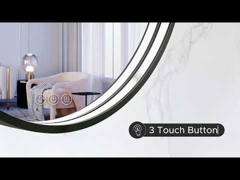 LED Round Bathroom Mirror – 3 Color Modes, Dimmable, Anti-Fog, Modern Design
