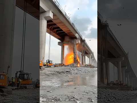 Bridge under Construction Explodes and Collapses#Bridge Quickly Turns to Rubble