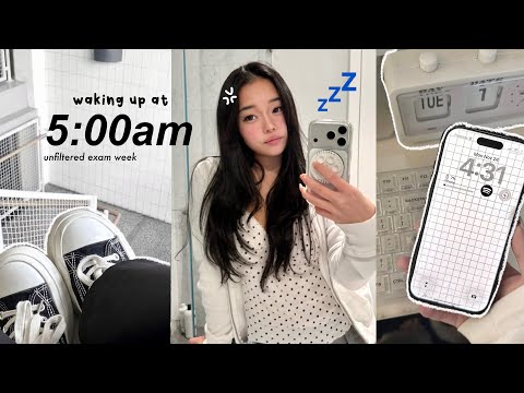 Waking up at 5AM ᯓ★ Unfiltered exam week, burnt out, gym, meal-prep recipes etc.