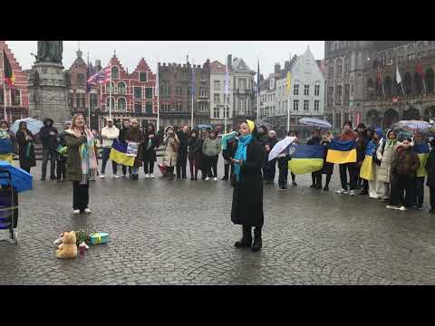 Peaceful demonstration for Ukraine in Bruges - Lenara Osmanova.