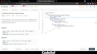 YouTube video 'Maximum Product of Word Lengths - LeetCode SOLUTION'