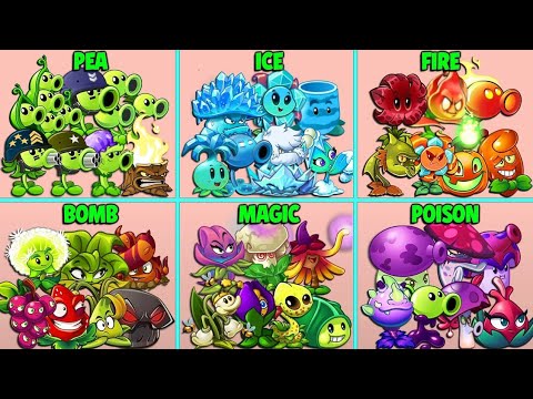 All PEA VS MUSHROOM Plants Battlez - Who Will Win? PvZ 2 Team Plant VS Team Plant