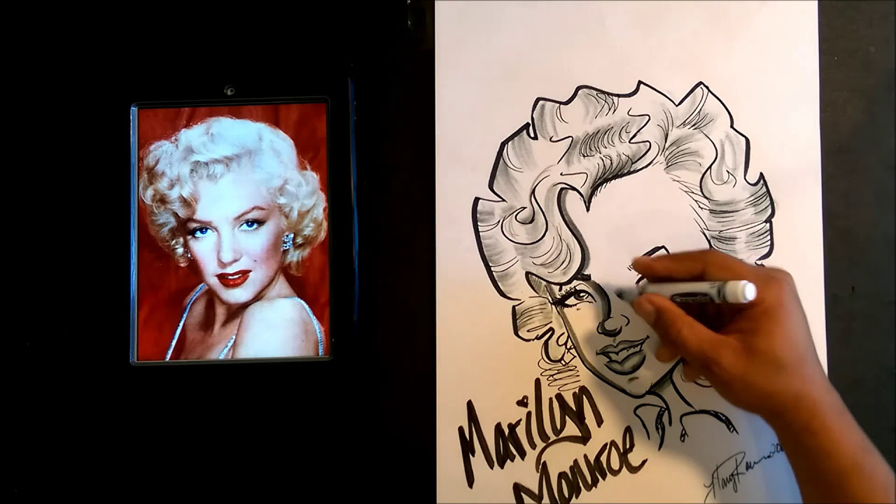 caricature of marilyn monroe step by step by rowser world