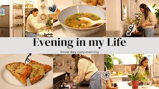 Calm Snowy Evening Vlog | Veg Corn Soup & Night Routine for calm Morning