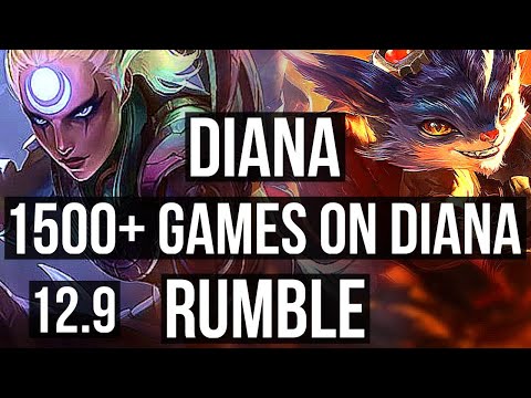 DIANA vs RUMBLE (MID) | 11/1/2, 1500+ games, 1.7M mastery, Legendary | EUW Grandmaster | 12.9