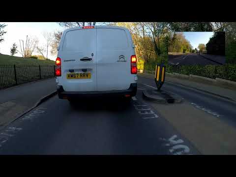 Van driver dangerously cuts cyclist up and then jams the brakes on