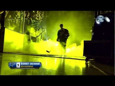 2013 St. Louis Blues 1st game intros & trophy presentation. NHL hockey
