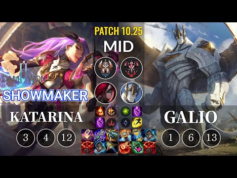 DWG Showmaker Katarina vs Galio Mid - KR Patch 10.25