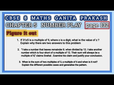 CBSE 8 MATHS CHAPTER 5 NUMBER PLAY Page 132 / figure it out / GANITA PRAKASH
