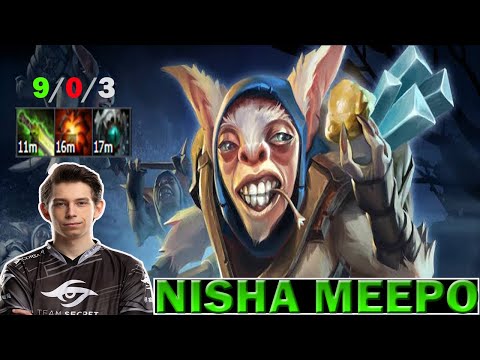 SECRET NISHA MEEPO GOD - Fast Farm 11 mins Ethereal Blade Dota 2