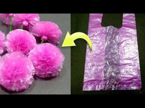 Making polythene flowers for decoration
