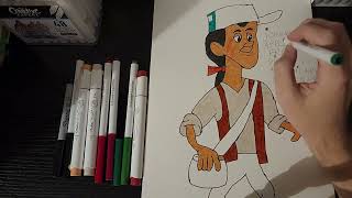 How To Drawing Johnny Appleseed In Coloring From Disney's American Legends.