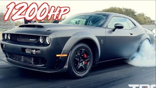 Carbon Fiber Twin Turbo Dodge Demon -  1200HP on Stock Engine!