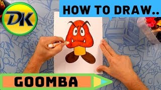 How to Draw a Goomba from Super Mario Brothers