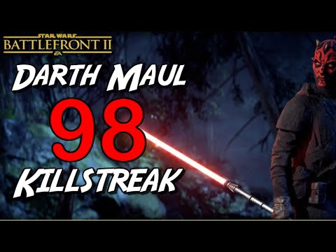 Starwars Battlefront 2- Darth Maul 98 Killstreak/Gameplay on Yavin 4! [PS4]