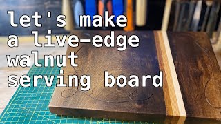 Simply Woodworking - Live-edge Walnut Serving/Charcuterie Board - Walnut, Ash, Maple, Iroko
