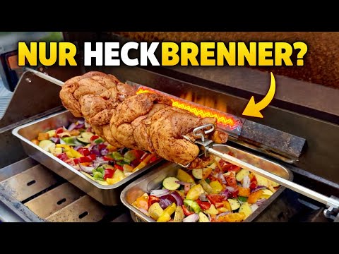 3 chickens ONLY with a rear burner?! 🔥 Rotisserie experiment on a gas grill