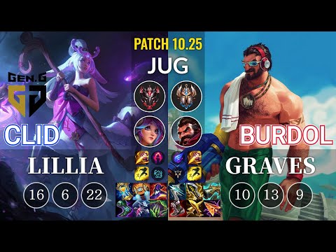 GEN Clid Lillia vs Burdol Graves Jungle - KR Patch 10.25