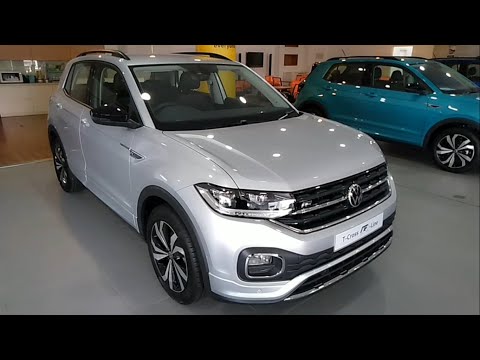 Volkswagen T-Cross R-Line 1.0 TSi 7AT silver walkaround exterior and interior (Brunei)