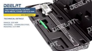 3 Buttons Digital Caliper with metal cover-200*0.01 mm