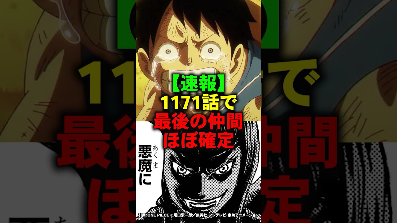 最新1171話でルフィ最後の仲間がほぼ確定する【ワンピース】 #Shorts
