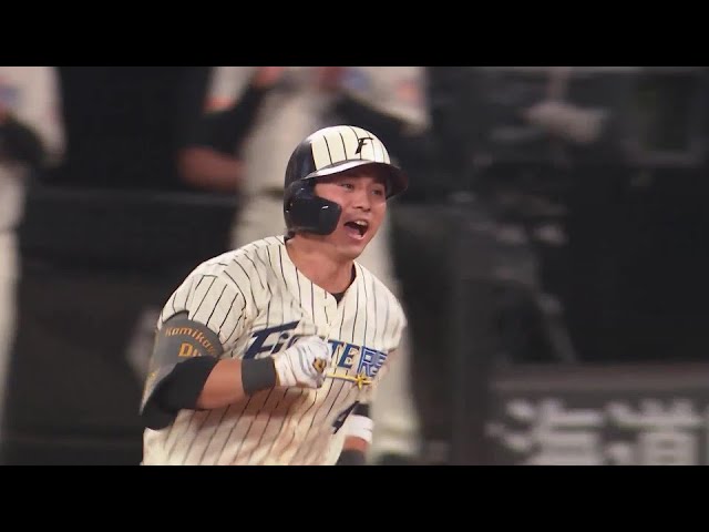 【5回裏】吠えた!! ファイターズ・上川畑大悟 ライトへの今季第1号となる2ランホームラン!!  2024年7月2日 北海道日本ハムファイターズ 対 千葉ロッテマリーンズ