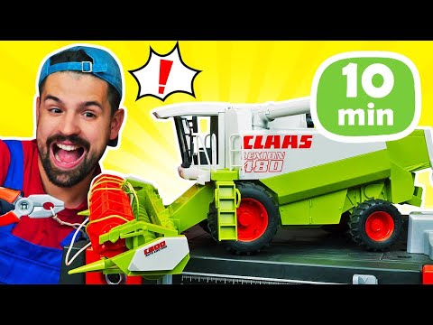 Oh no, si è rotto un trattore giocattolo! Riccardo aggiusta tutto. Giochi del meccanico per bambini